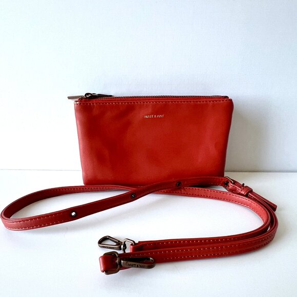 Matt & Nat Triple Crossbody Bag, Rust Orange, Detachable Strap, VGC! - Picture 3 of 16